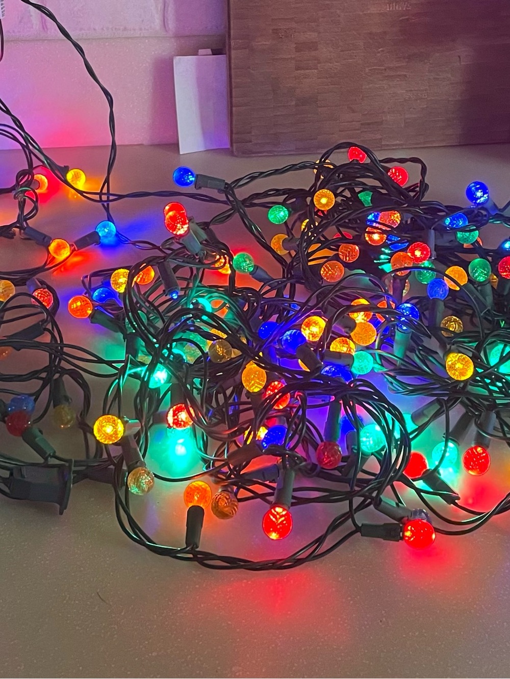 3 Strings Of Sphere Lights. MULTI Colored Indoors Christmas Working See Pics